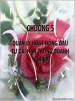 chương 5   QUẢN lý HOẠT ĐỘNG đầu tư dài hạn TRONG DOANH NGHIỆP 