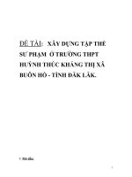 XÂY DỰNG tập THỂ sư PHẠM  ở TRƯỜNG THPT HUỲNH THÚC KHÁNG THỊ xã BUÔN hồ   TỈNH đăk lăk 