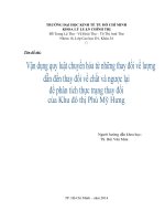 Vận dụng quy luật chuyển hóa từ những thay đổi về lượng dẫn đến thay đổi về chất và ngược lại để phân tích thực trạng thay đổi của khu đô thị phú mỹ hưng 