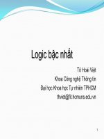 Bài Giảng Logic Bậc Nhất - First Order Logic