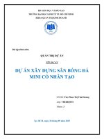 Tiểu luận môn quản trị dự án xây dựng sân bóng đá mini cỏ nhân tạo 