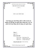 Vận dụng quy luật thống nhất và đấu tranh của những cái đối lập của phép biện chứng duy vật vào phân tích hoạt động cấp tín dụng của ngân hàng 