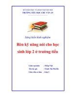 skkn rèn kỹ năng nói cho học sinh lớp 2 ở trường tiểu học