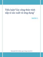 Tiểu luận các công thức tính xấp xỉ xác suất và ứng dụng
