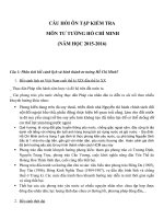 CÂU HỎI ÔN TẬP KIỂM TRA  MÔN TƯ TƯỞNG HỒ CHÍ MINH