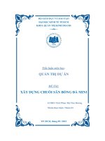 Tiểu luận môn quản trị dự án xây dựng chuỗi sân bóng đá mini 