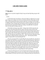 Câu hỏi thảo luận đường lối cách mạng