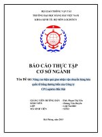 Nâng cao hiệu quả vận chuyển hàng hóa quốc tế bằng đường biển tại công ty CP logistics bắc hải