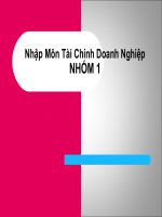 nhập môn tài chính doanh nghiệp nhóm 1 