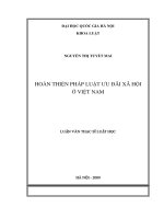 Hoàn thiện pháp luật ưu đãi xã hội ở việt nam 