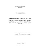 MỘT số GIẢI PHÁP NÂNG CAO HIỆU QUẢ GIẢI QUYẾT TRANH CHẤP KINH DOANH, THƯƠNG mại tại tòa án NHÂN dân cấp HUYỆN 