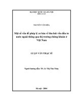 MỘT số vấn đề PHÁP lý cơ bản về THU hút vốn đầu tư nước NGOÀI THÔNG QUA THỊ TRƯỜNG CHỨNG KHOÁN ở VIỆT NAM 