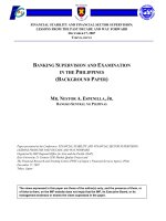 BANKING SUPERVISION AND INSPECTION IN THE PHILIPPINES