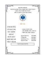 ảnh hưởng có hại cho sức khỏe khi sử dụng kết hợp một số thực phẩm không đúng