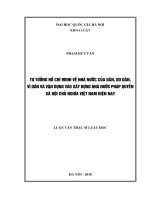 Tư tưởng hồ chí minh về nhà nước của dân, do dân, vì dân và vận dụng vào xây dựng nhà nước pháp quyền xã hội chủ nghĩa việt nam hiện nay 