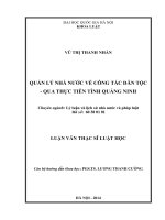 Quản lý nhà nước về công tác dân tộc qua thực tiễn tỉnh quảng ninh 