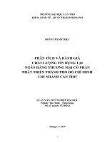 phân tích và đánh giá chất lượng tín dụng tại ngân hàng thương mại cổ phần phát triển thành phố hồ chí minh chi nhánh cần thơ