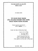 Tư cách pháp nhân của doanh nghiệp nhà nước hoạt động kinh doanh  luận văn ths  kinh tế 