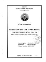 Nghiên cứu bào chế vi nhũ tương indomethacin dùng qua da