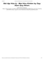 Bài tập Hóa lý - Mai Hữu Khiêm