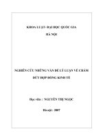 Nghiên cứ những vấn đề lý luận về chấm dứt hợp đồng kinh tế 