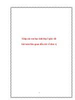 skkn  giúp các em học sinh lớp 3 giải tốt bài toán liên quan đến rút về đơn vị