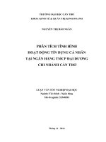 phân tích tình hình hoạt động tín dụng cá nhân tại ngân hàng tmcp đại dương chi nhánh cần thơ