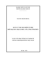 Quản lý thu bảo hiểm xã hội trên địa bàn thị xã phúc yên, tỉnh vĩnh phúc 