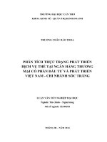 phân tích thực trạng phát triển dịch vụ thẻ tại ngân hàng thương mại cổ phần đầu tư và phát triểnviệt nam  chi nhánh sóc trăng