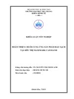 Hoàn thiện chuỗi cung ứng sản phẩm rau sạch tại siêu thị maximark cam ranh