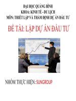 Bài thuyết trình đề tài lập dự án đầu tư