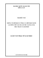 Những vấn đề pháp lý về đưa và tiếp nhận người lao động việt nam đi làm việc tại malaysia thực trạng và giải pháp 