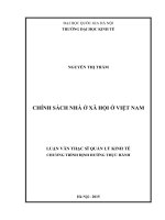 Chính sách nhà ở xã hội ở việt nam  luận văn ths 2015 