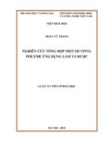 Nghiên cứu tổng hợp một số vinyl polyme ứng dụng làm tá dược 