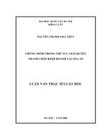 Chứng minh trong thủ tục giải quyết tranh chấp kinh doanh tại tòa án 