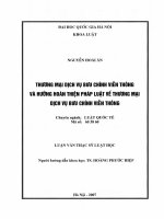 Thương mại dịch vụ bưu chính viễn thông và hướng hoàn thiện pháp luật về thương mại dịch vụ bưu chính viễn thông 