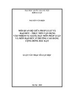 Mối quan hệ giữa pháp luật và đạo đức   thực tiễn vận dụng vào nhiệm vụ giảng dạy pháp luật và môn đạo đức ở trường cao đẳng cộng đồng bắc kạn 