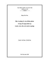 Địa vị pháp lý của thẩm phán trong tố tụng hình sự trước yêu cầu cải cách tư pháp  luận văn ths  luật 