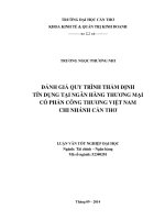 đánh giá quy trình thẩm định tín dụng tại ngân hàng thương mại cổ phần công thương việt nam chi nhánh cần thơ