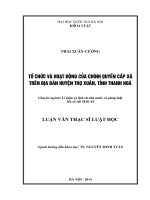 Tổ chức và hoạt động của chính quyền cấp xã trên địa bàn huyện thọ xuân, tỉnh thanh hoá 