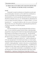 XÁC ĐỊNH LƯỢNG VẾT Pb TRONG NƯỚC NGỌT BẰNG PHƯƠNG PHÁP VON – AMPE HÒA TAN HẤP PHỤ CÓ MẶT CALCEIN BLUE