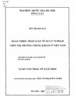 Hoàn thiện pháp luật về xử lý vi phạm trên thị trường chứng khoán ở việt nam 