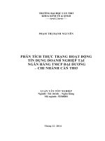 phân tích thực trạng hoạt động tín dụng doanh nghiệp tại ngân hàng tmcp đại dương – chi nhánh cần thơ