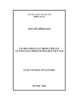 Văn hóa pháp luật trong lĩnh vực an toàn giao thông đường bộ ở việt nam 