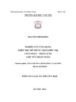 Nghiên cứu ứng dụng ghép tế bào gốc mô mỡ tự thân điều trị chấn thương cột sống ngực – thắt lưng liệt tủy hoàn toàn