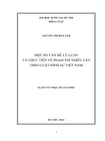Một số vấn đề lý luận và thực tiễn về phạm tội nhiều lần theo luật hình sự việt nam  luận văn ths  luật 