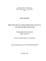 Biện pháp quản lý hoạt động đào tạo từ xa tại Viện Đại học Mở Hà Nội