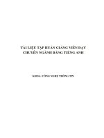 TÀI LIỆU tập HUẤN GIẢNG VIÊN dạy CHUYÊN NGÀNH BẰNG TIẾNG ANH