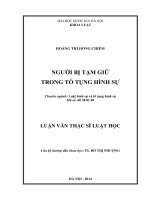 Người bị tạm giữ trong tố tụng hình sự  luận văn ths  luật