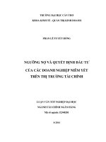 ngưỡng nợ và quyết định đầu tư của các doanh nghiệp niêm yết trên thị trường tài chính